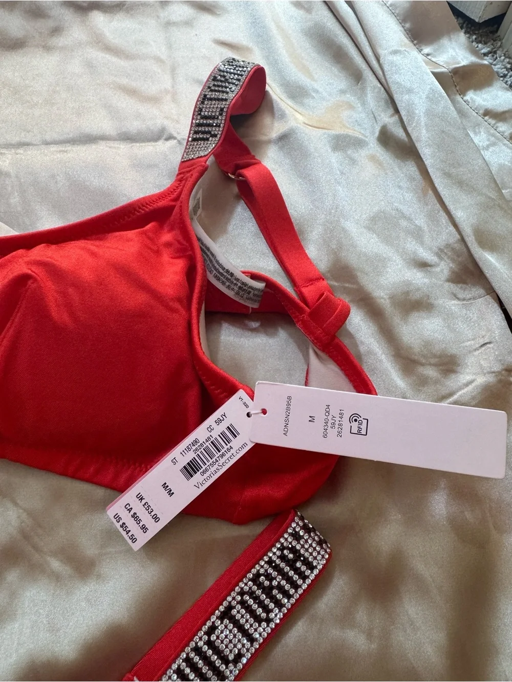 Victoria's Secret Red Shine Strap Bikini Set